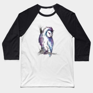 Fantasy Owl Watercolor Baseball T-Shirt